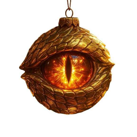 Gold Dragon Eye Acrylic Ornament For Holiday Decor With Detailed Art And Sturdy Material