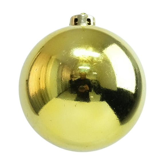 Gold Christmas Glossy Ball Ornaments Gold Plastic 4.72 Inch For Tree Decor Holiday Party Wedding Indoor Outdoor Shatterproof Hanging Lightweight