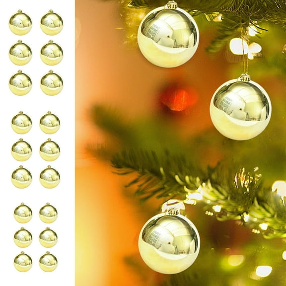 Gold Christmas Ornaments, Hanging Balls for Christmas Tree Decor, Holiday Party Supplies for Family Gatherings, Proof Ornaments for Mantel Display and Seasonal Home Setting Sopatenor