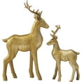 thumbnail image 1 of Gold Christmas Reindeer for Winter – Set of 2 Xmas Reindeer Figurines – Modern Black Christmas Deer Statues for Living Room, Mantel Table Christmas Decor Indoor, 1 of 14