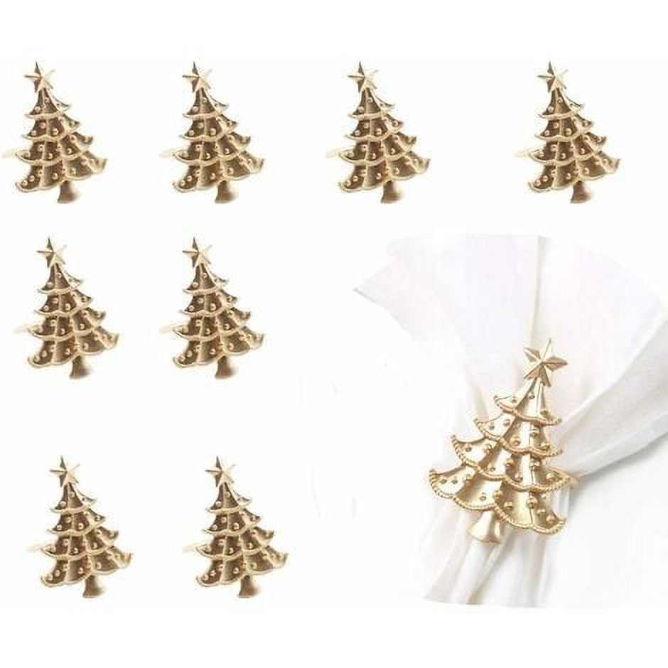 Gold Christmas Tree Napkin Rings Rings Napkin Holders for Christmas
