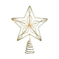 thumbnail image 1 of Gold Christmas Tree Topper,9.84×7.87inch Hollow-Out Star Tree Topper with Warm White Lights,Pre-lit 5 Point Star Treetop,Lighted Wire Star with Lights for Christmas Tree Home Decoration, 1 of 7