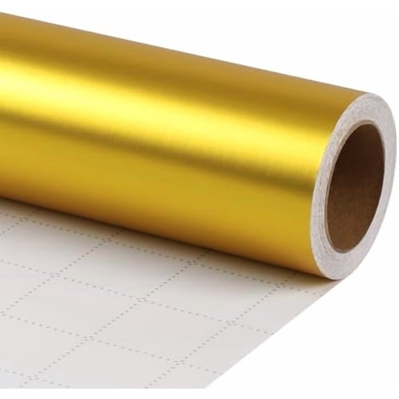 Gold Christmas Wrapping Paper, Solid Color Matte Metal Gift Paper Jumbo Roll - 30 Inch x 33 Feet, Gift Wrapping Paper for Xmas, Wedding, Birthday, Holiday Party