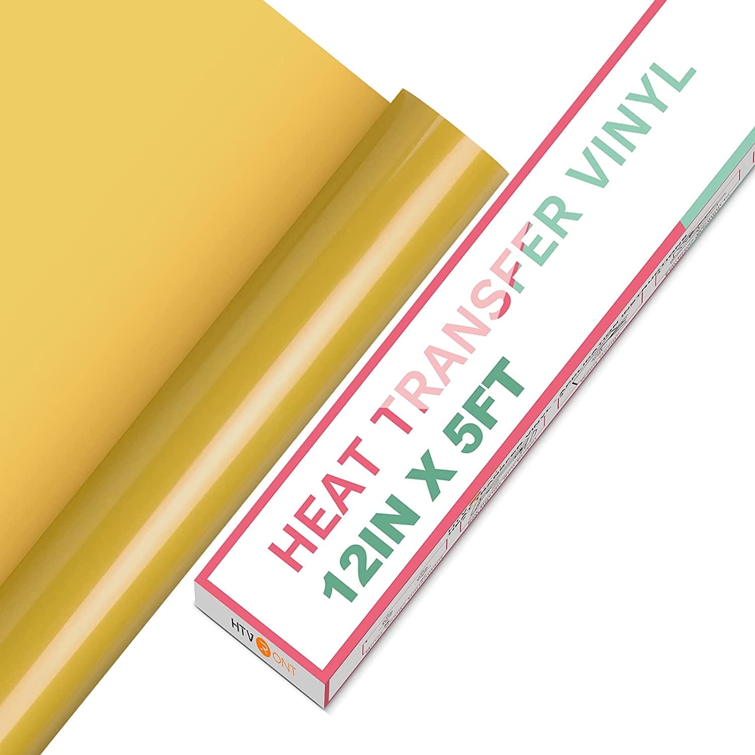 HTVRONT 12" x 5FT Gold Heat Transfer Craft Vinyl Roll