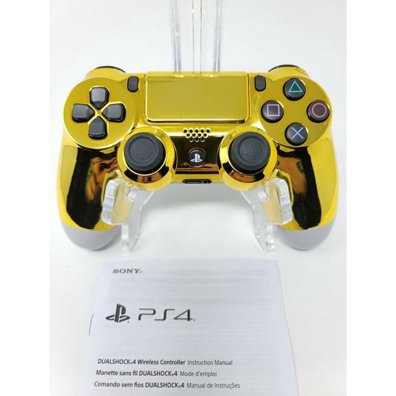 Gold Chrome Custom PS4 Playstation 4 Wireless Controller with Matching Touchpad