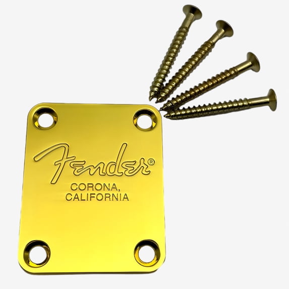 Gold/Chrome Electric Guitar Neck Plate Back Cover Plate for Fender Stratocaster Telecaster - Premium Replacement Part