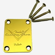 Gold/Chrome Electric Guitar Neck Plate Back Cover Plate for Fender Stratocaster Telecaster - Premium Replacement Part