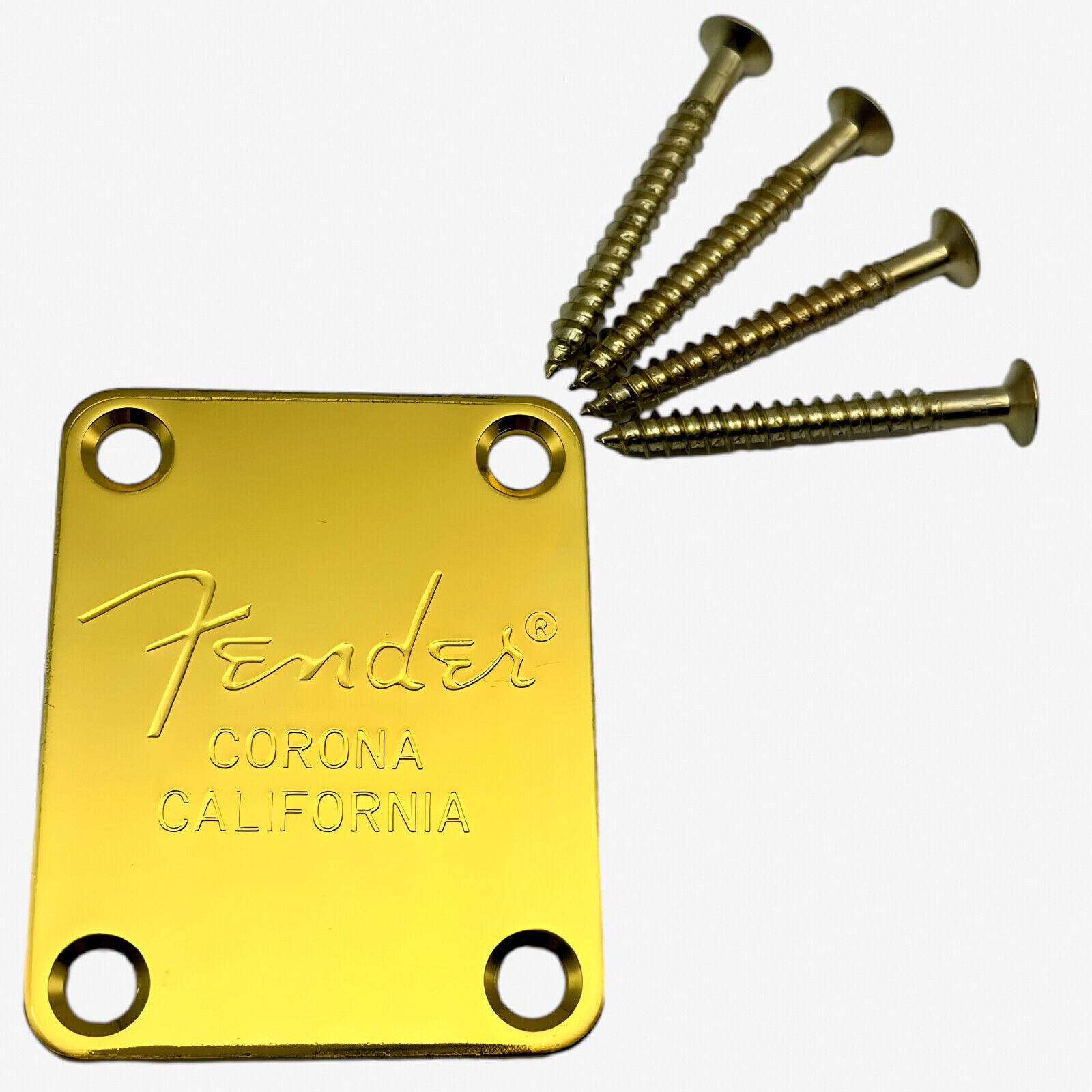 Gold/Chrome Electric Guitar Neck Plate Back Cover Plate for Fender