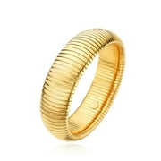 JUSTJANDM Gold Chunky Stretch Snake Wide Bangle Bracelets for Women,Stainless Steel Tri-tone Interlocking Cobra stretchy Bracelet 20mm