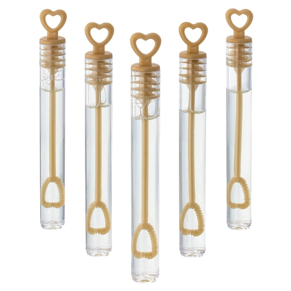 100 Count Gold & Clear Heart Bubble Wands by Celebrate It - Party Favors for Birthdays - Parties - Easter - School Activities - 1 Pack