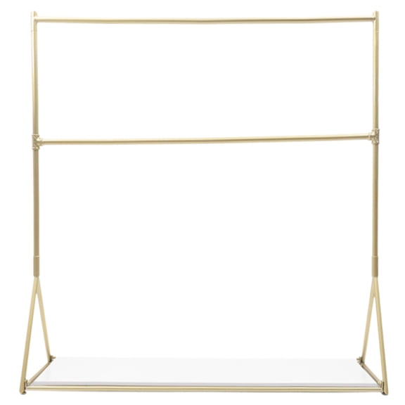 Gold Clothes Display Rack Industrial Clothing Hanger Store Home Garment Storage Shelf Clothes Rack 59x15.7x62.9 inch