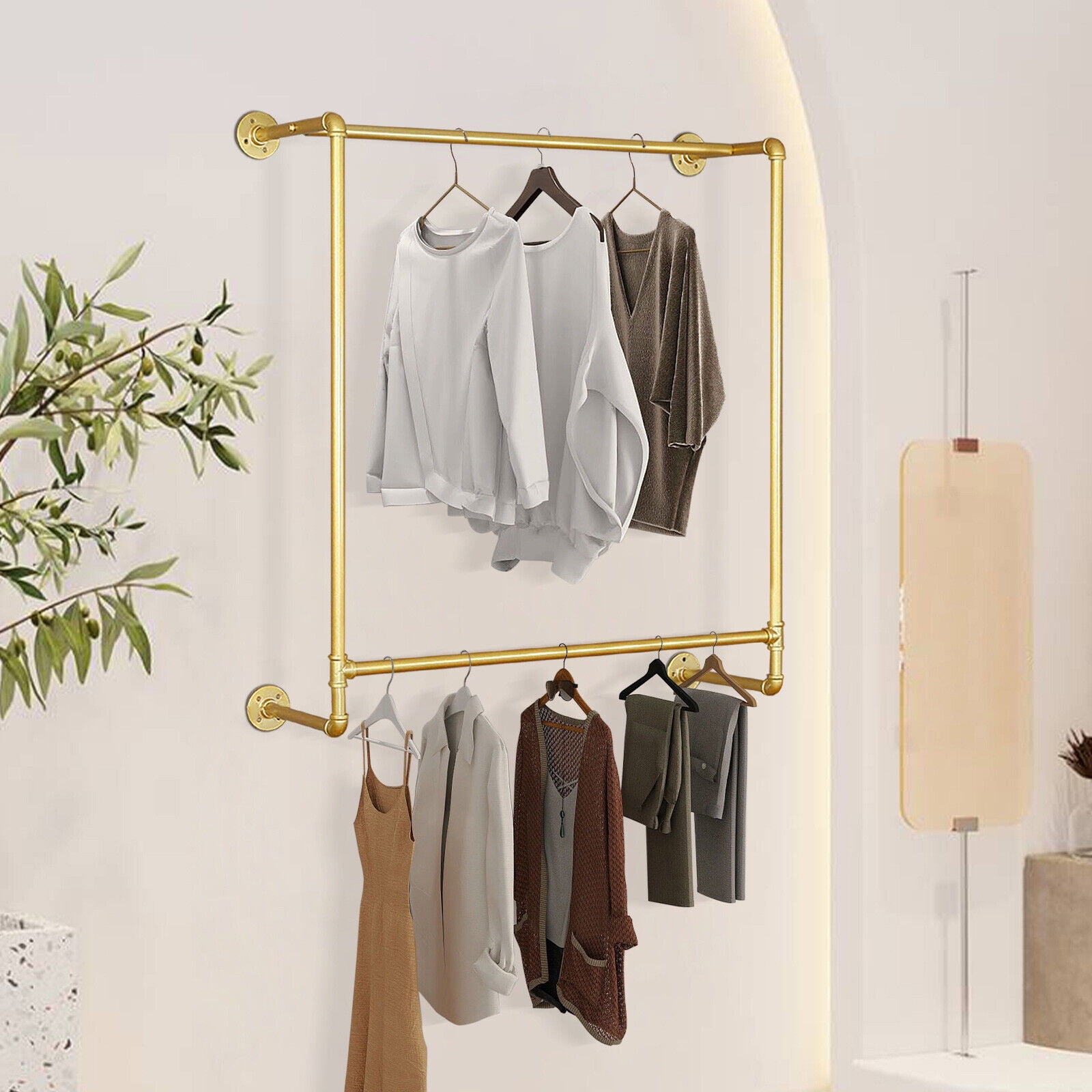 Gold Clothes Rack, Wall Mounted Garment Rack, Gold Clothes Rack 39.37 ...