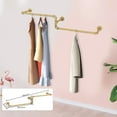 thumbnail image 1 of Gold Clothes Shelf Industrial Iron Pipe Wall Mounted Garment Rack Hanging Rod, 1 of 12