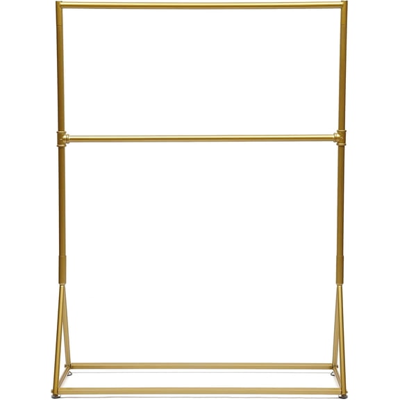 Gold Clothing Rack 2 Tier Gold Hanging Rack Metal Clothes Rack for Clothes Coats Skirts Shirts Sweaters