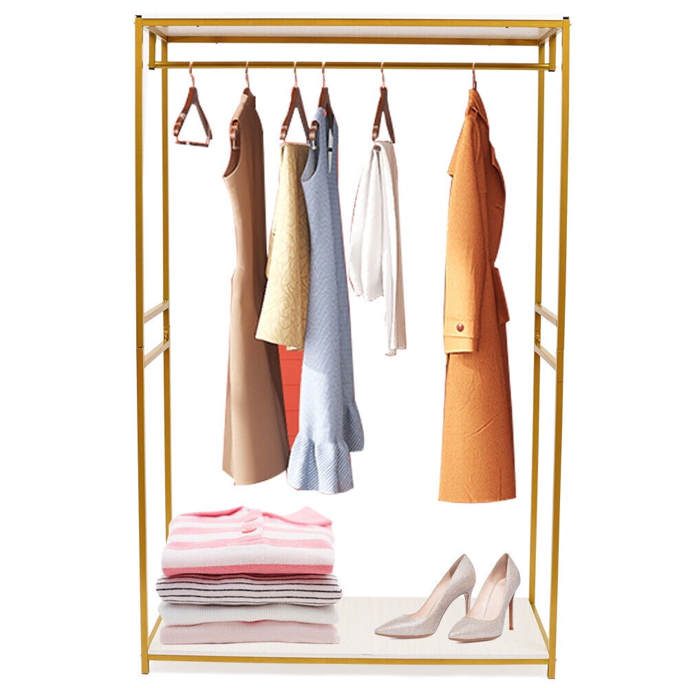 Gold Clothing Rack Modern Garment Rack with Shelf Clothes Rack Home
