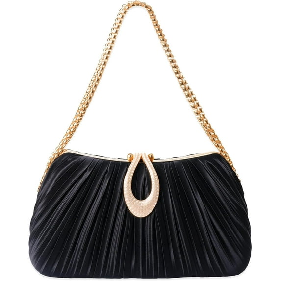 Gold Clutch Purses for Women - Elegant Sparkling evening bags for Wedding Galas, Prom Nights, Cocktail Parties& Formal Events
