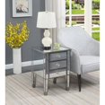 thumbnail image 1 of Gold Coast 3 Drawer Mirrored Glass End Table in Antique Silver Finish, 1 of 3