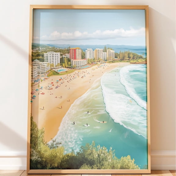 Gold Coast Australia Sunny Beachscape Unframed Paper Print
