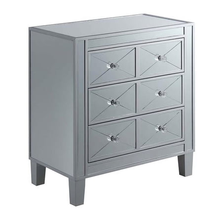 Gold Coast BettyB Mirrored End Table, Mirror & Silver - 23.75 x 27 x 13.5 in.