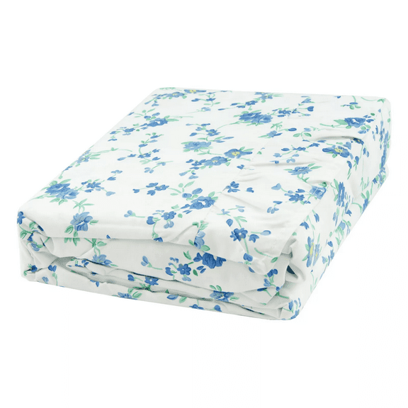 Gold Coast Bibury Floral Blue Ruffled Twin Size Sheet Set