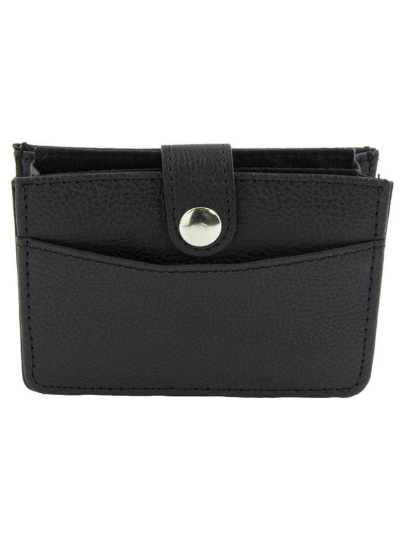 Black Easy Access Vertical Wallet with Expandable Card Storage & RFID