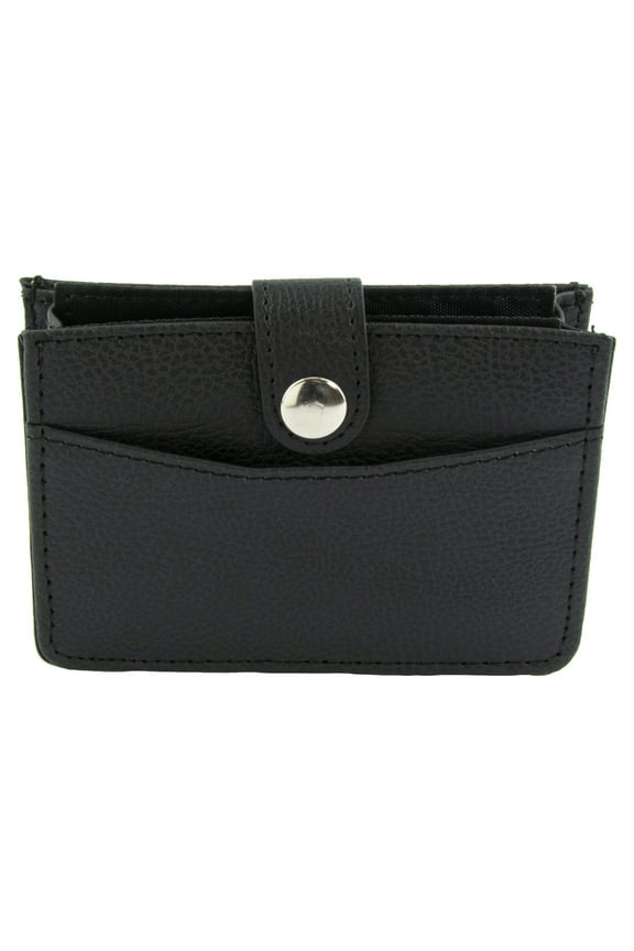 Black Easy Access Vertical Wallet with Expandable Card Storage & RFID