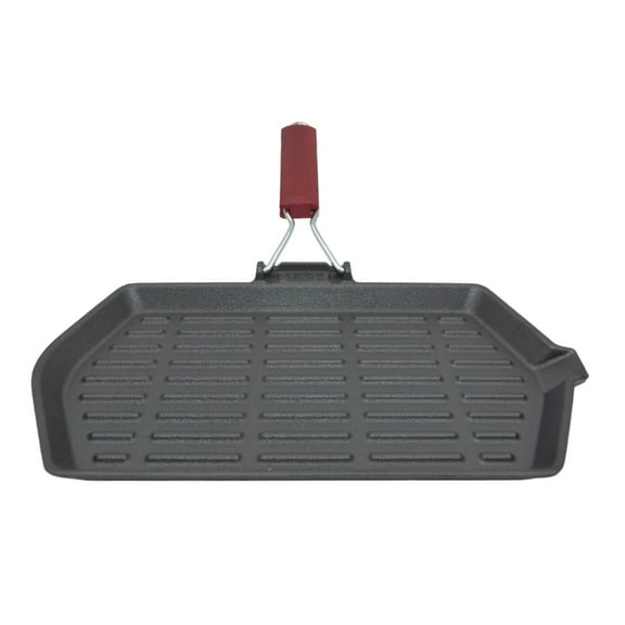 Gold Coast Cast Iron 13" x 7" Rectangular Black Grill Pan