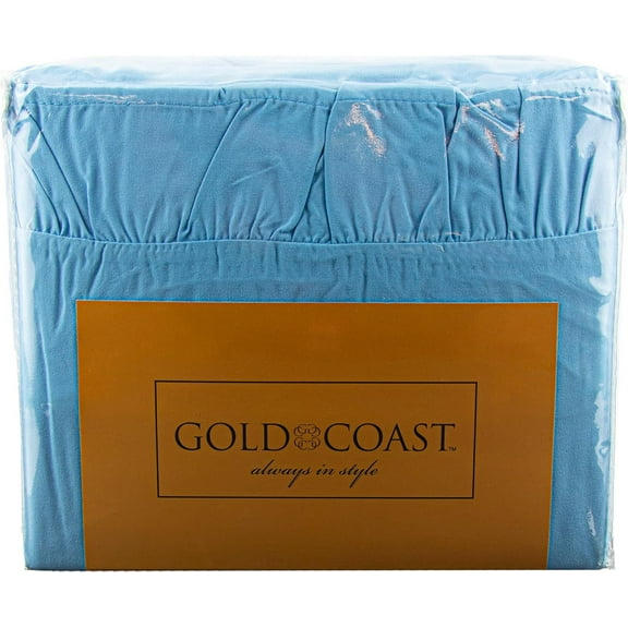 Gold Coast Cornflower Blue Ruffled Twin Size Sheet Set