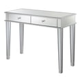 thumbnail image 1 of Gold Coast Deluxe 2 Drawer Mirrored Desk & Console Table, Stainless Steel, 1 of 1