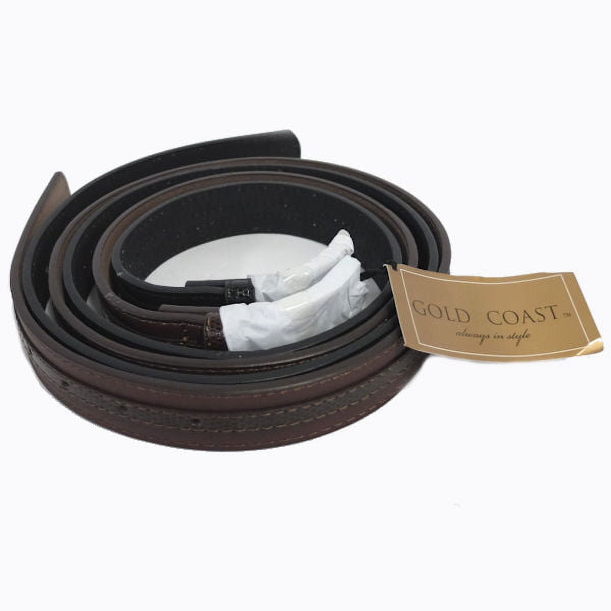 Gold Coast Genuine Leather Men's Belt Set, Size 38, Brown Leather Black