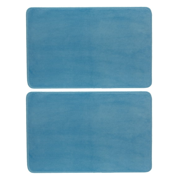Gold Coast Low Profile Soft Microfiber Bath Rug in Light Blue 28 x 17 in, 2 Pack