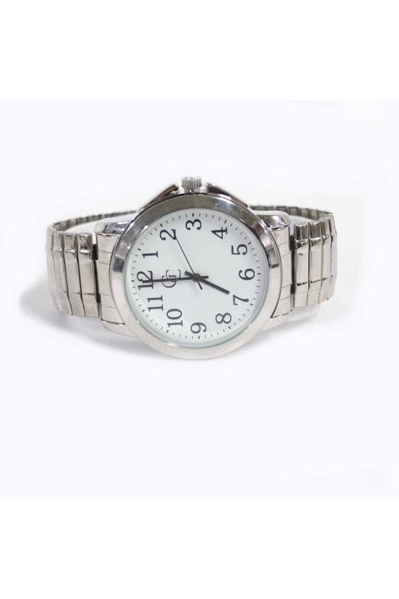 Men's 35mm Stainless Steel Silver Flex Band Watch