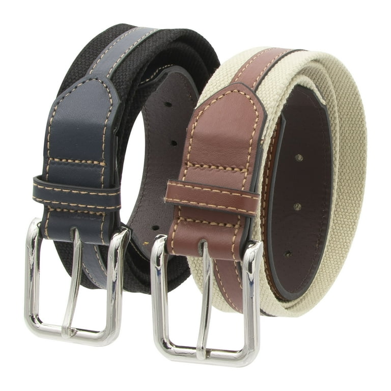 Gold Coast Men's Canvas Web Belt Pack Beige/Brown Black/Navy