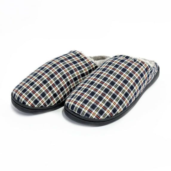 Gold Coast Men's Cozy Memory Foam Plaid Slippers, Medium (9-10)