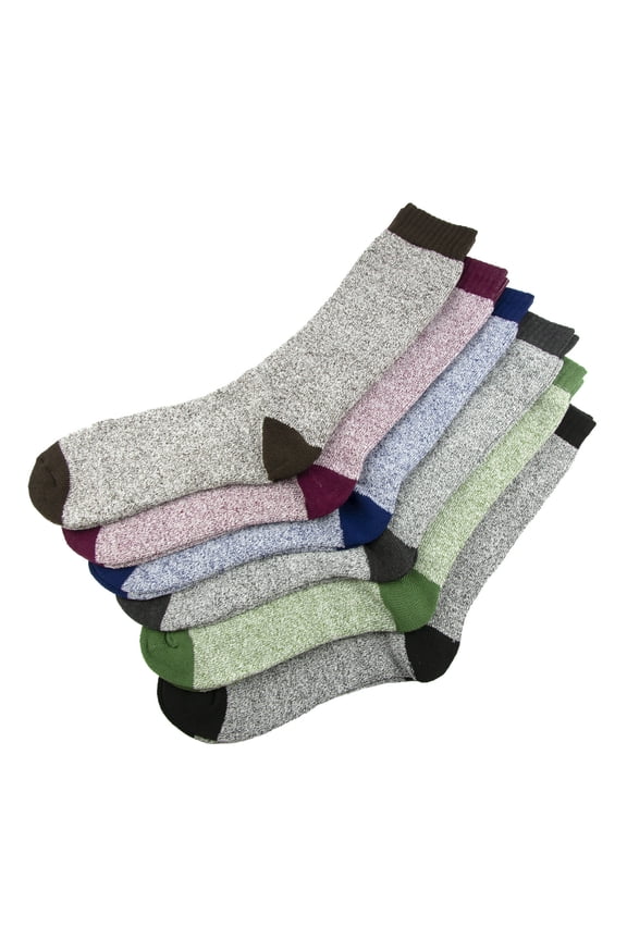 Men's Crew Marled Thermal Socks Size 10-13, 6 Pack