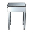 thumbnail image 1 of Gold Coast Mirrored 1 Drawer End Table - Classy & Contemporary Design, Glass Mirror Inlay, Fir Wood Base, Faux Crystal Drawer Pulls, Concealed Storage Drawer. Explore Gold Coast Collection., 1 of 1