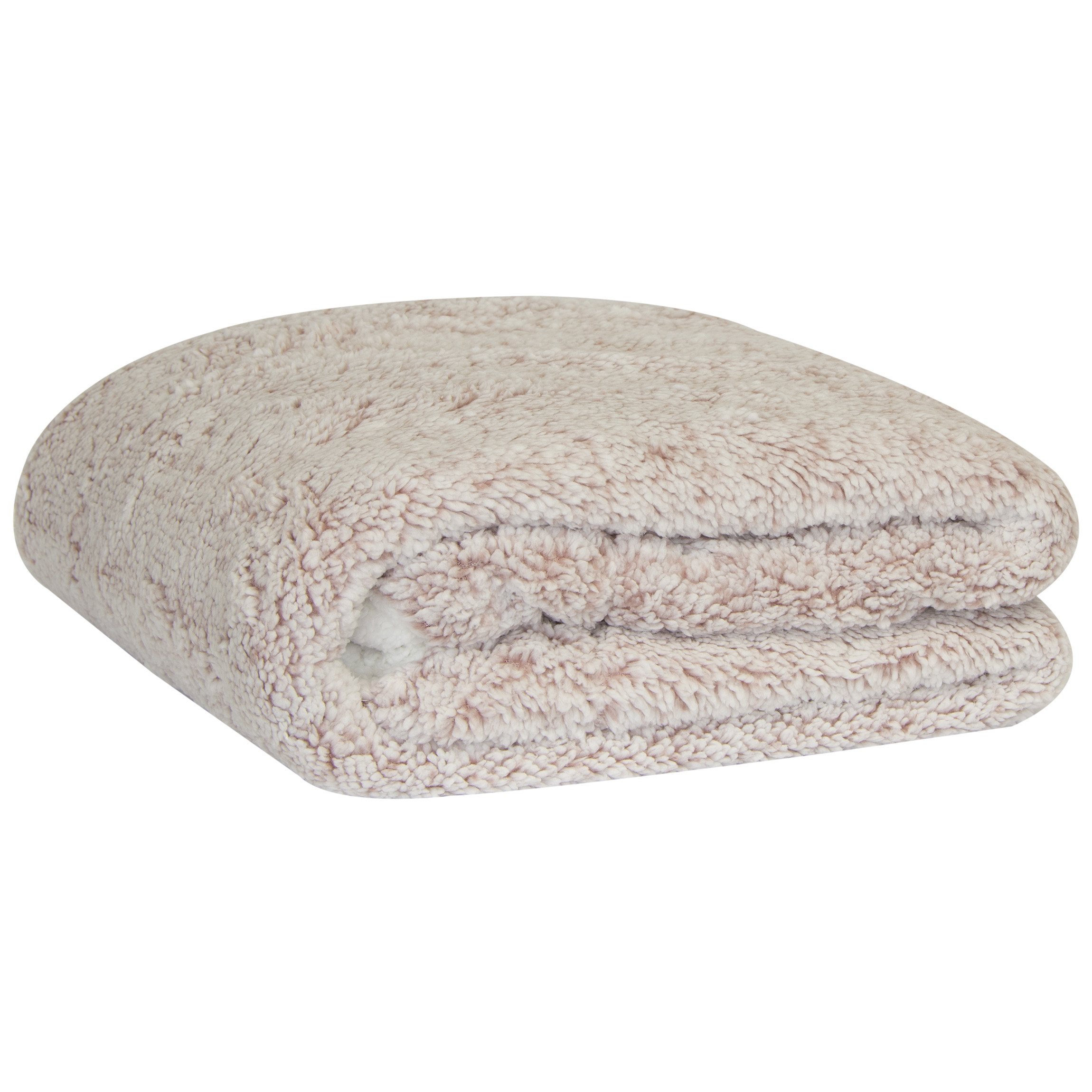 Gold Coast Plush Sherpa Fleece Throw Blanket in Creamy White, 64" x 48