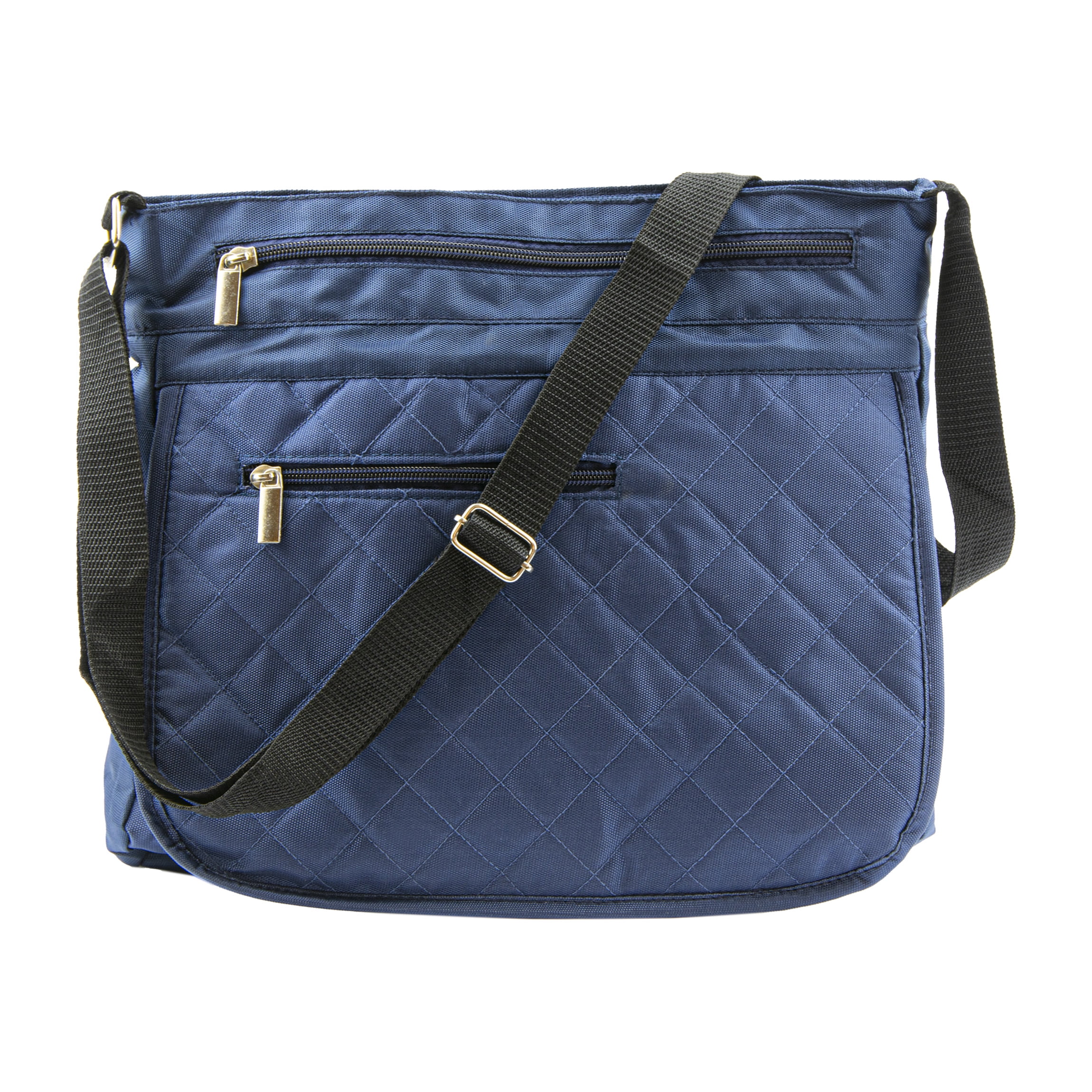 Gold Coast Quilted Shoulder Bag, Large Crossbody, Navy Blue, Organizer