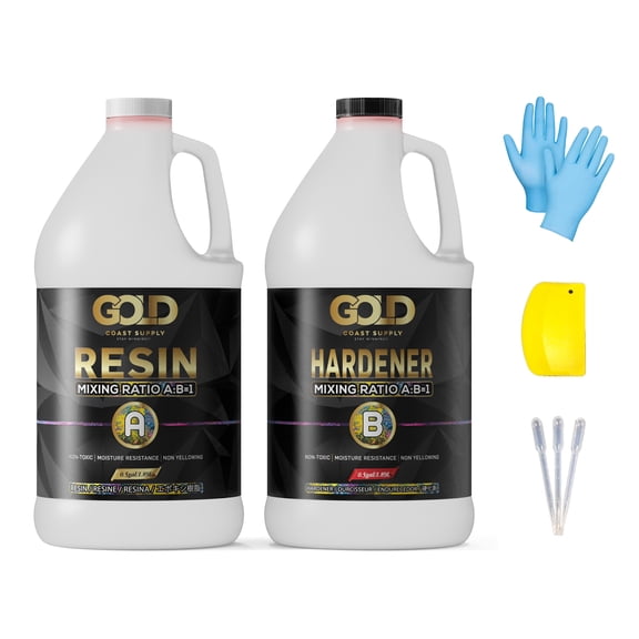 Gold Coast Supply 1 gal | Epoxy Resin Crystal Clear for Art Making Non-Toxic UV Resistant