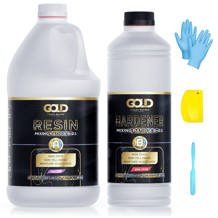 Gold Coast Supply 2 gal | Epoxy Resin Crystal Clear for Art Making | Non-Toxic UV Resistant