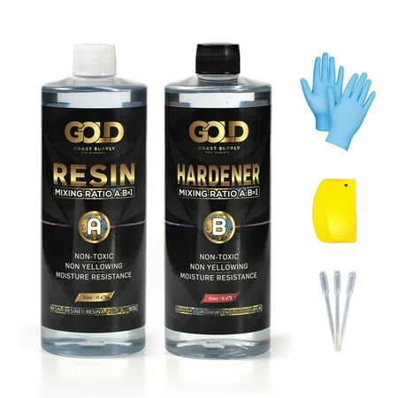 Gold Coast Supply 32 oz | Epoxy Resin Crystal Clear for Art Making | Non-Toxic UV Resistant