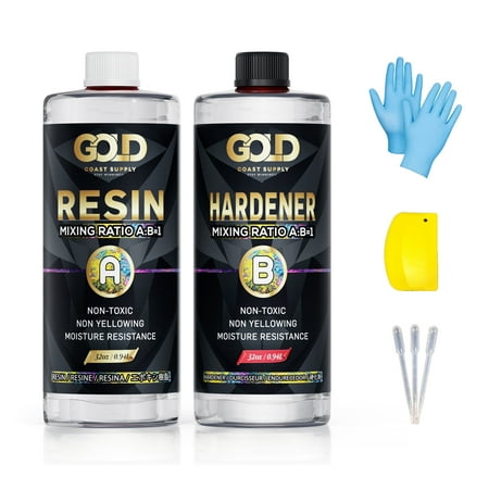 Gold Coast Supply 64 oz | Epoxy Resin Crystal Clear for Art Making | Non-Toxic UV Resistant
