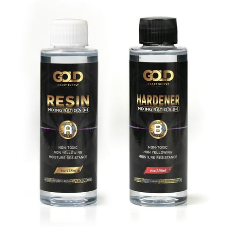 Gold Coast Supply 8 oz | Epoxy Resin Crystal Clear for Art Making | Non-Toxic UV Resistant
