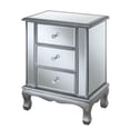 thumbnail image 1 of Gold Coast Vineyard 3 Drawer Mirrored End Table, Silver, 1 of 1