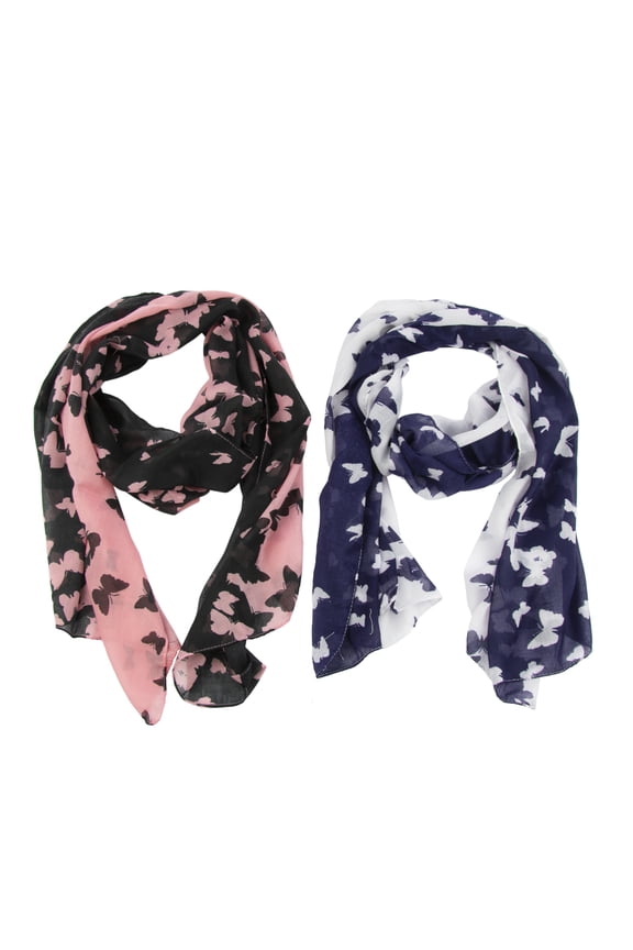 Women's Butterfly Print Scarf 2PC Set