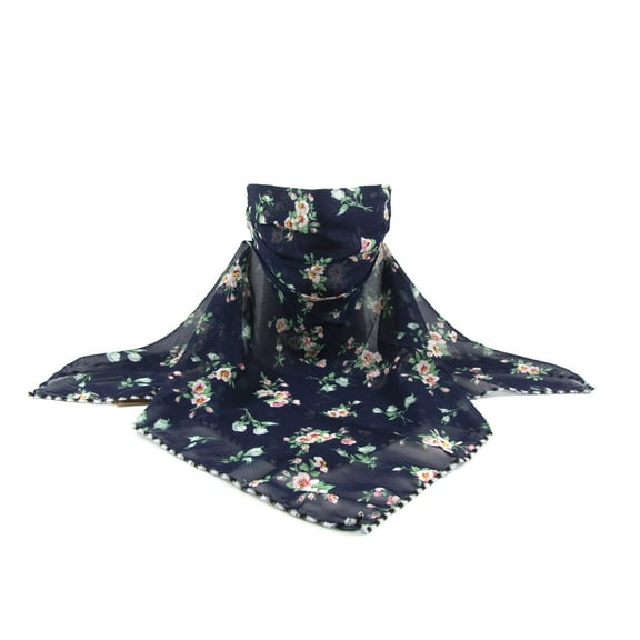 Gold Coast Women's Face Mask Scarf with Adjustable Ear Loops in Navy Floral
