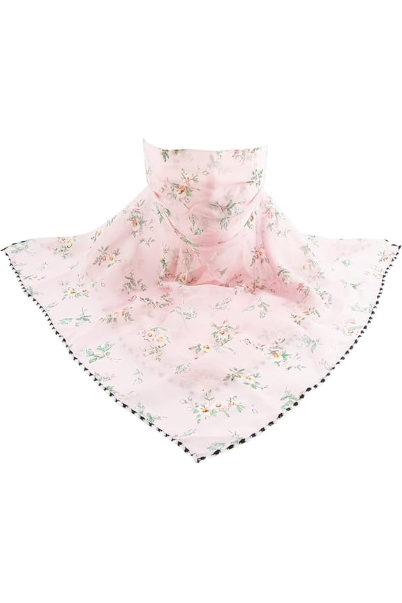 Women's Face Mask Scarf with Adjustable Ear Loops in Pink Floral
