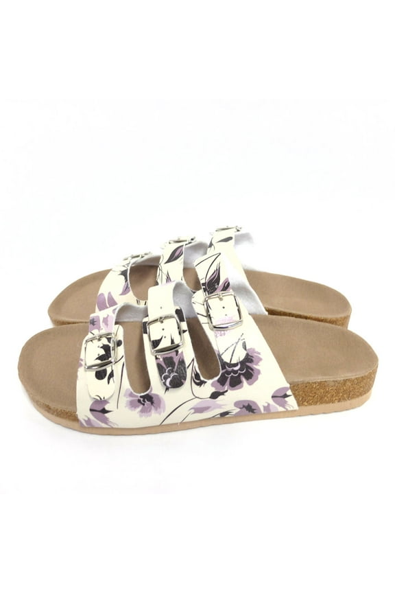 Women's Floral Slide Sandals, Size 8