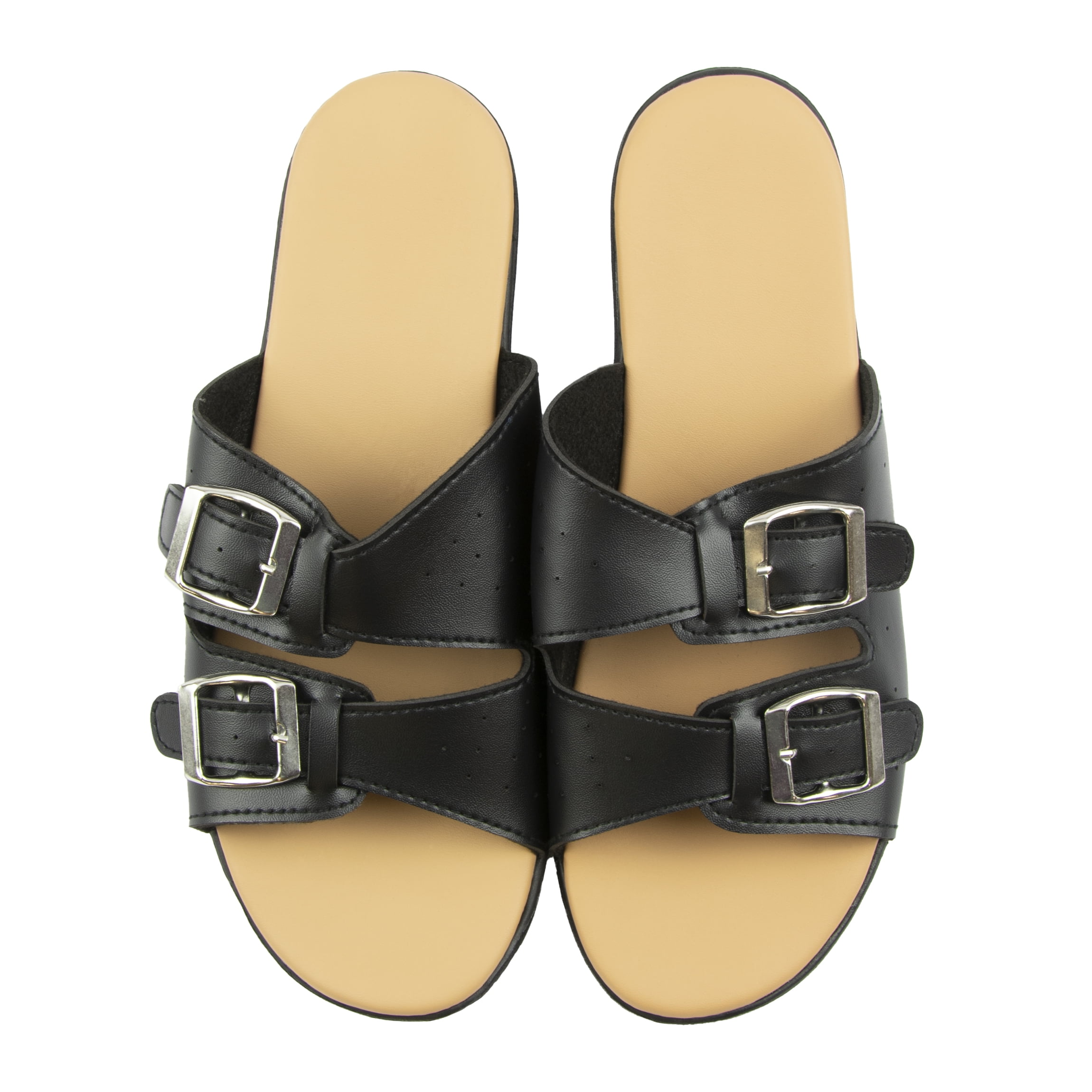 Double buckle hot sale foam sandals