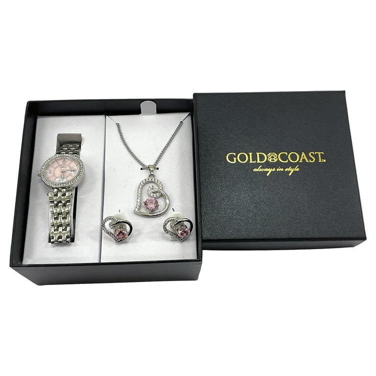 Gold necklace deals with silver watch